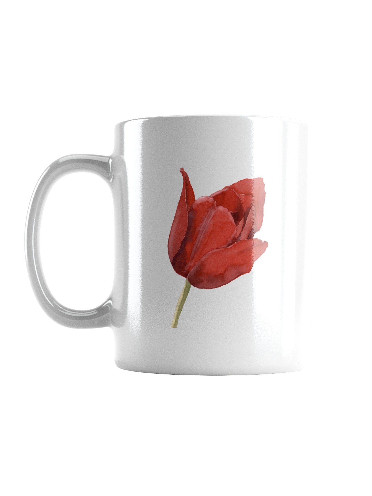 Red Tulip White Glossy Mug product image (6)