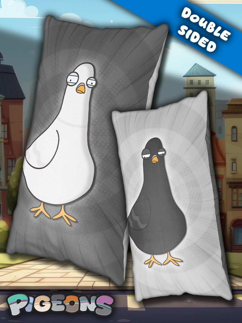 Pigeon Cushion (White/Black) product image (2)