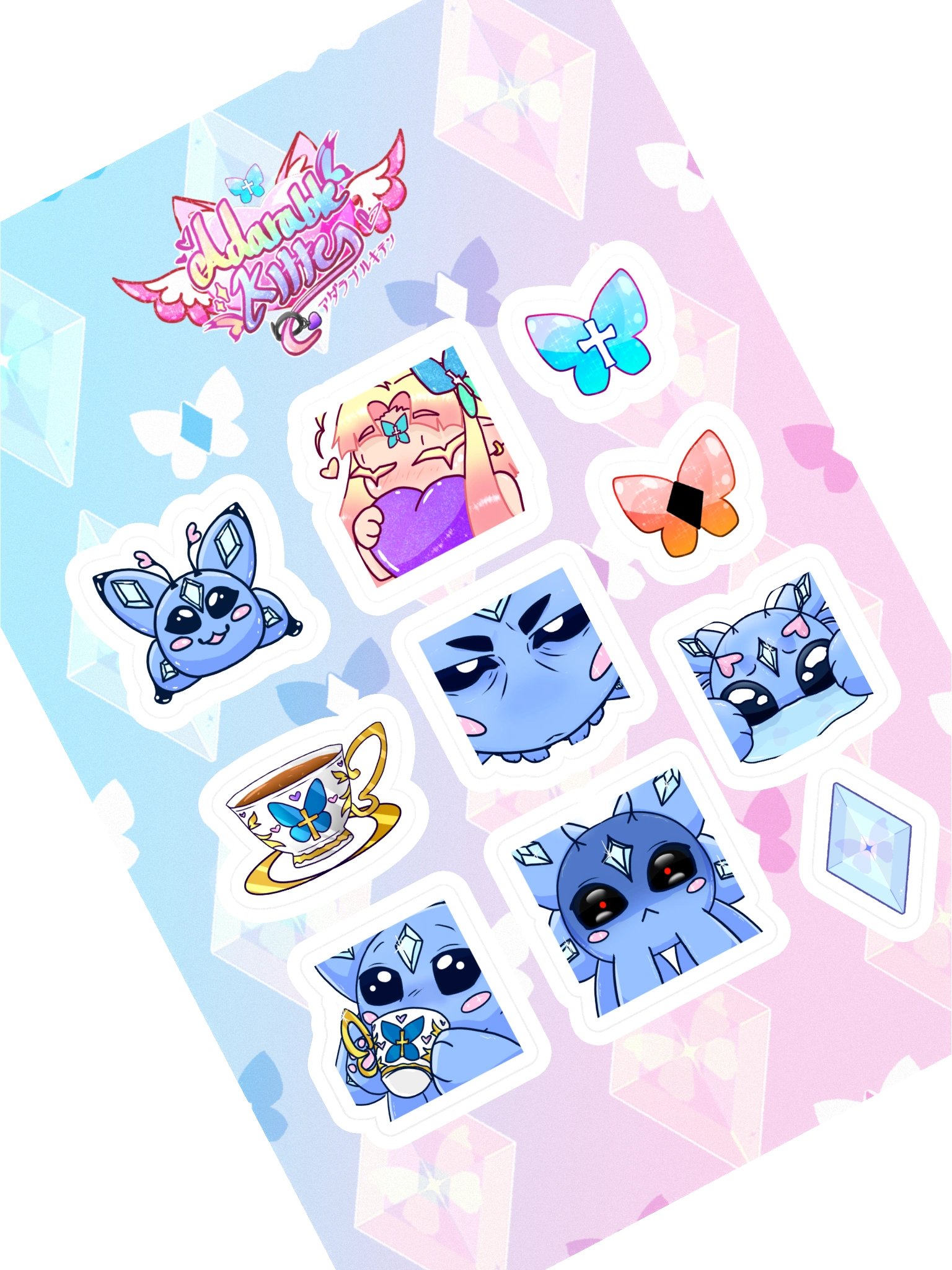 AdarableKitten Assorted Emote Sticker Sheet product image (1)