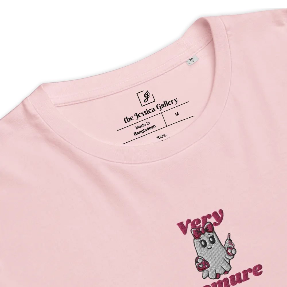 Very Demure Cute Ghost Embroidered Organic Cotton Regular Fit T-Shirt product image (20)