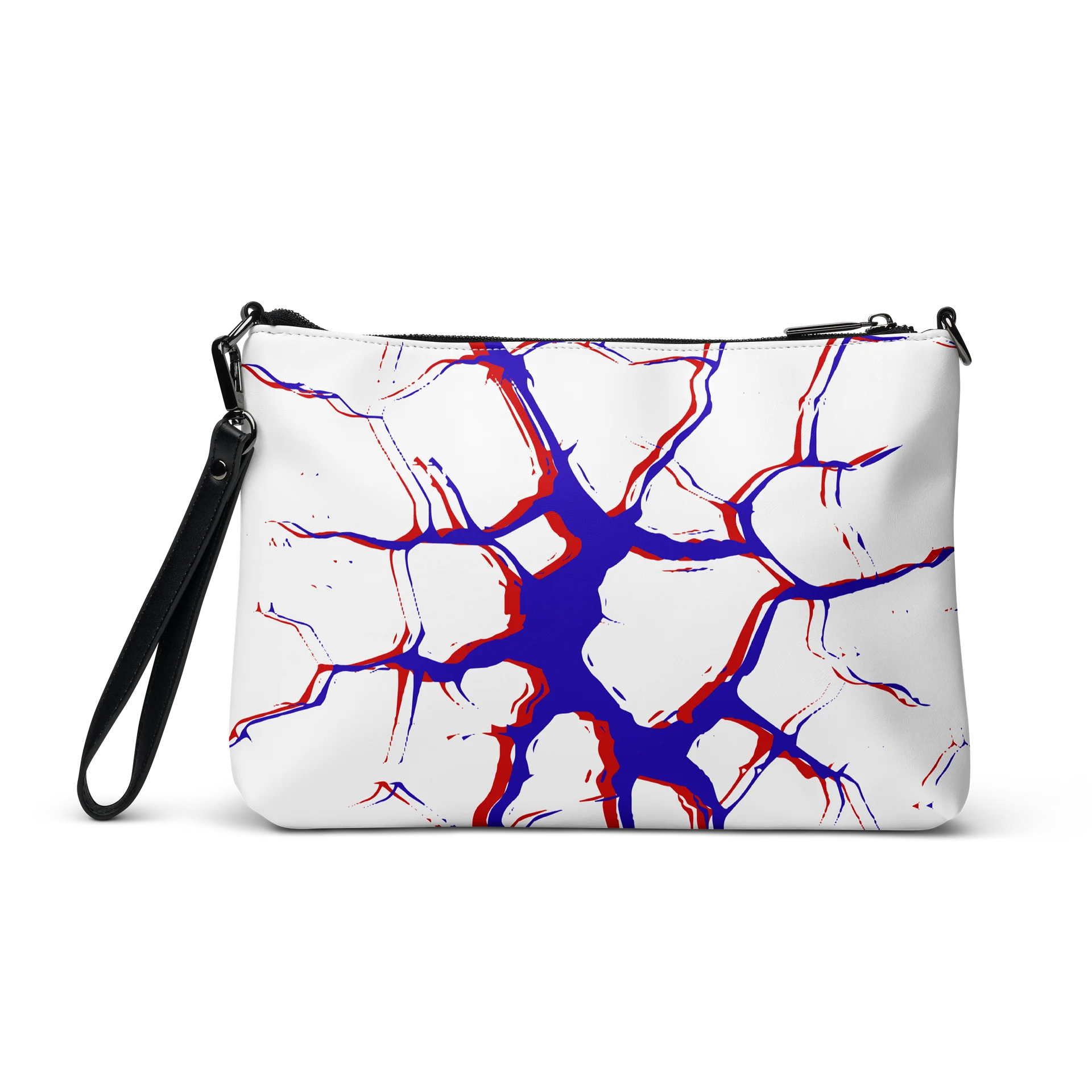 Abstract Glitch Faux Leather Crossbody & Wristlet Pouch product image (3)