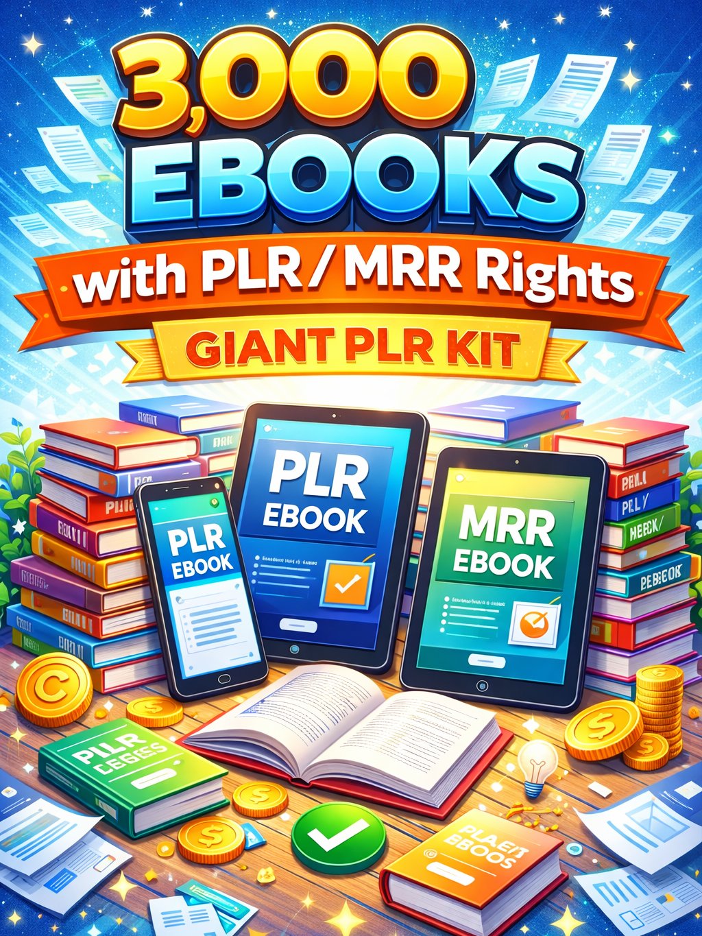 3,000 Ebooks with PLR / MRR Rights - Giant PLR Kit product image (1)