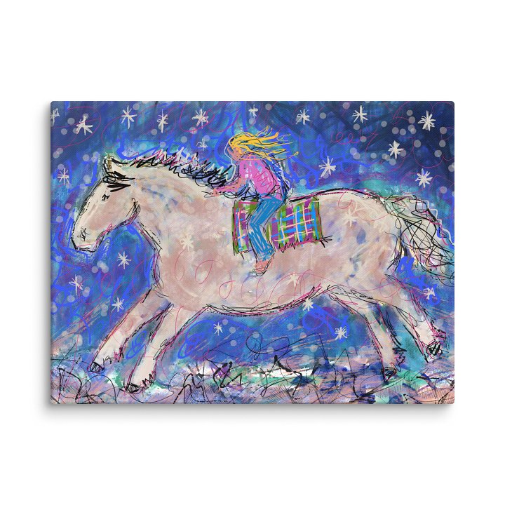 Night Flight Girl on Horse Canvas product image (1)
