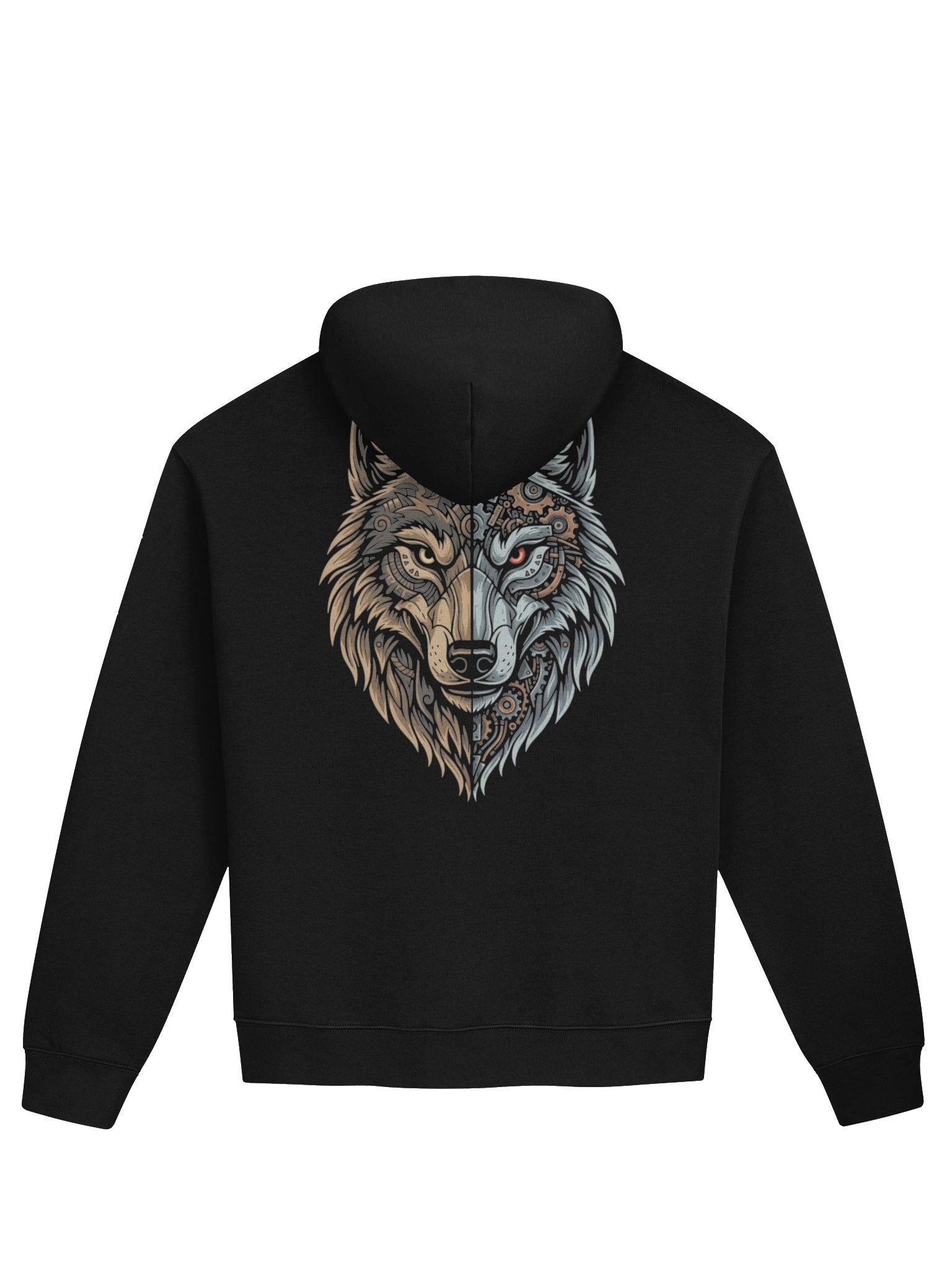 Cyber Wolf Black Hoodie product image (1)
