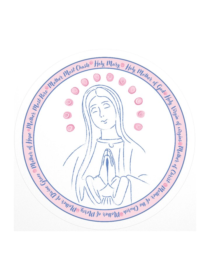 Mother Mary Litany Prayer Kiss Cut Sticker product image (1)