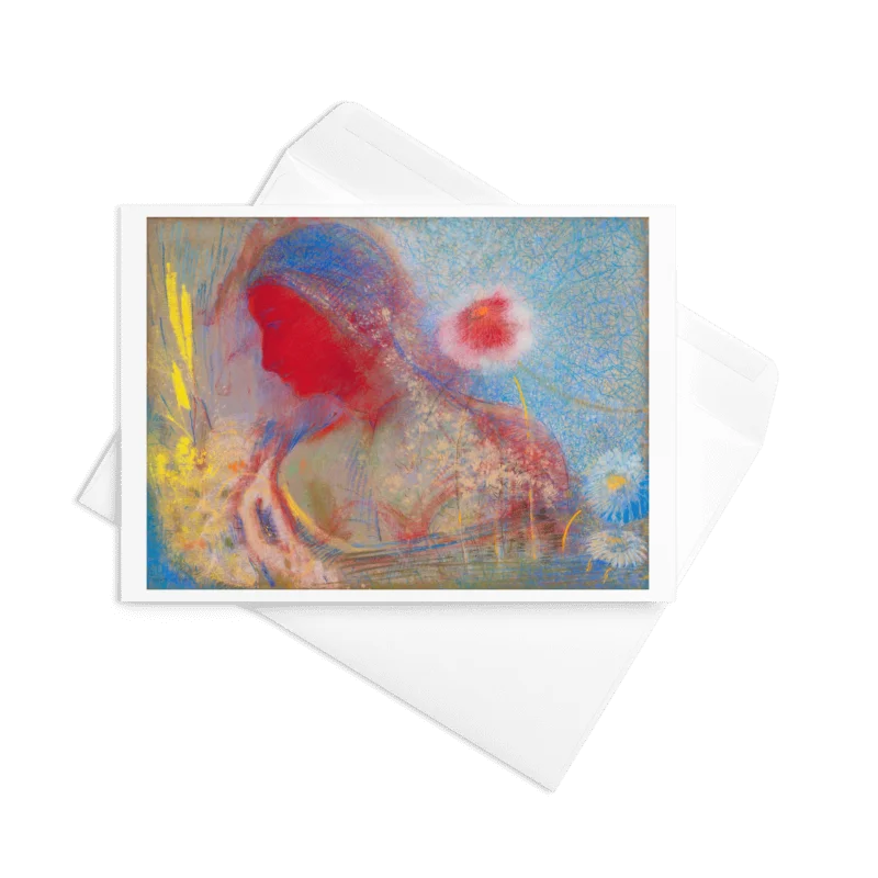 Odilon Redon - Tete de Femme rouge - Blank Card product image (2)
