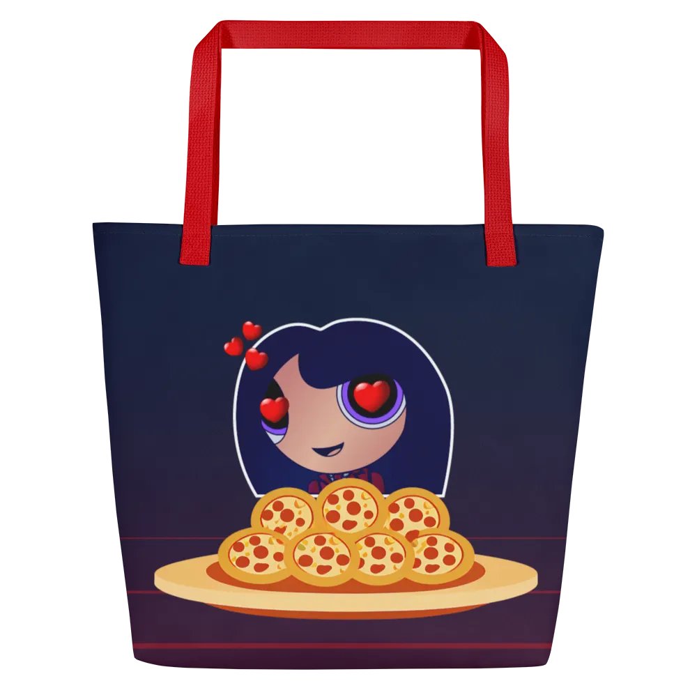 Pizza Love Tote Bag - Red/Blue product image (1)