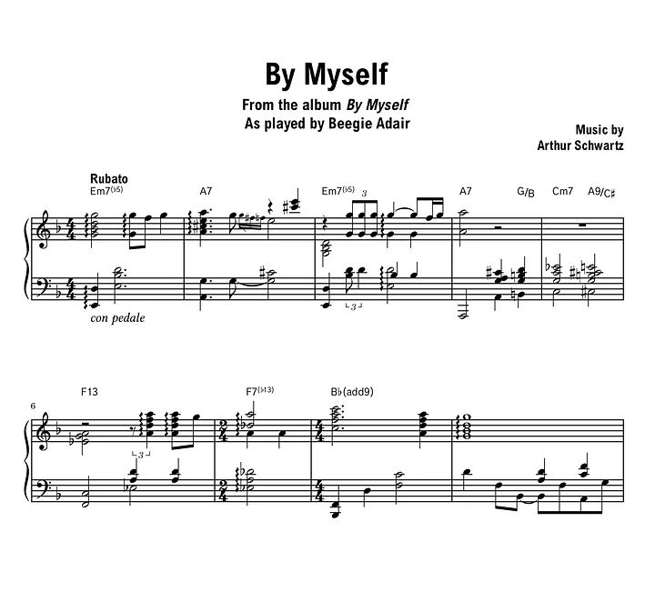 Beegie Adair - By Myself - Sheet music (PDF) product image (1)