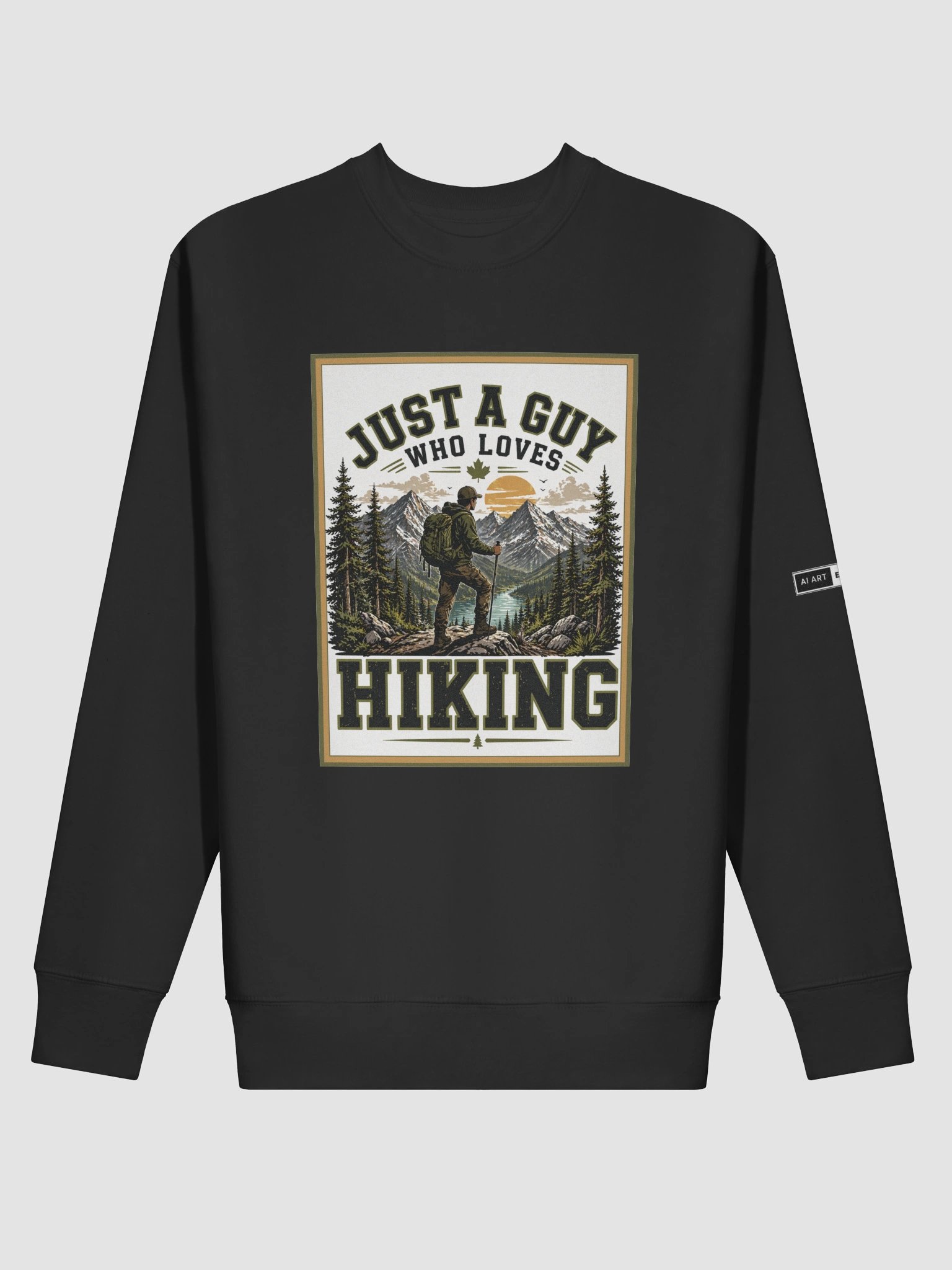 "JUST A GUY WHO LOVES HIKING" premium cotton sweatshirt product image (1)