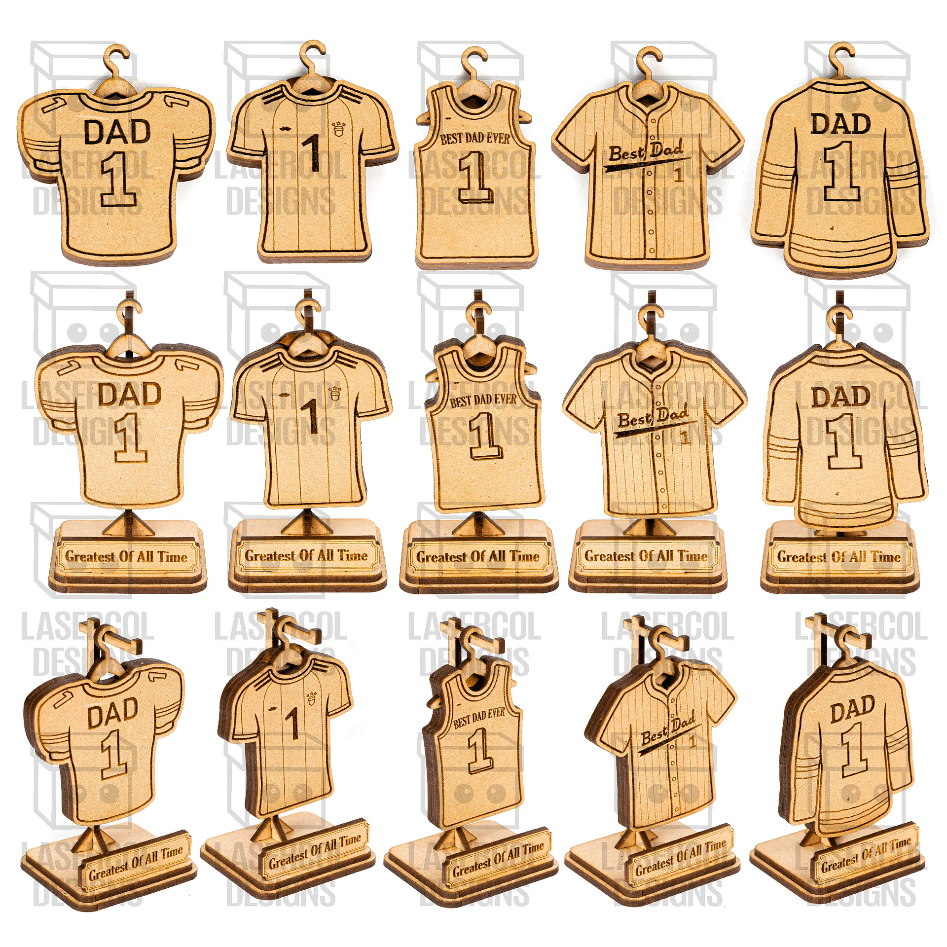 Father's Day Gift Sports Jersey Plaque Trophy For Dad - Laser Cut Files product image (2)