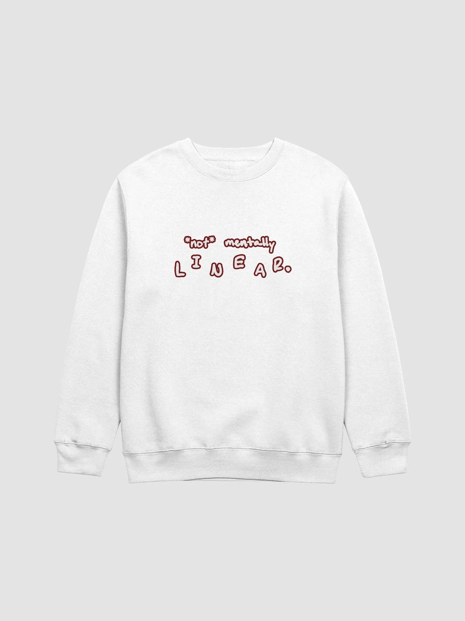 *not* mentally linear (lined design, #6D1616) printed crewneck product image (21)
