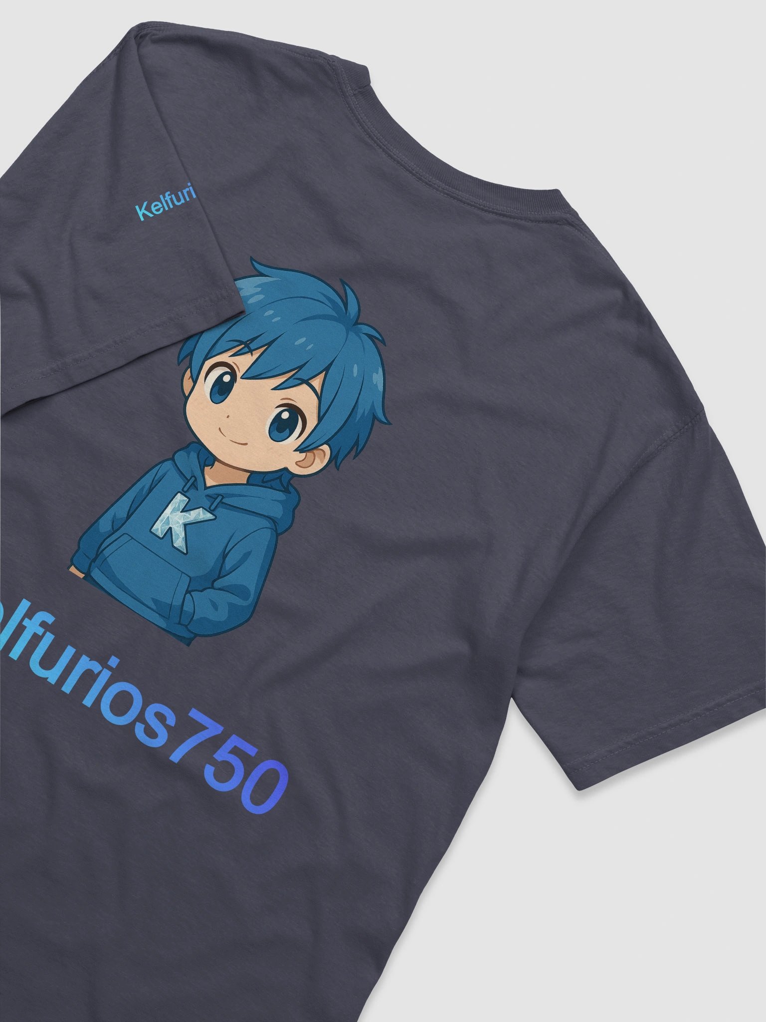 T-Shirt – Navy Blue Kelfurios Print product image (11)