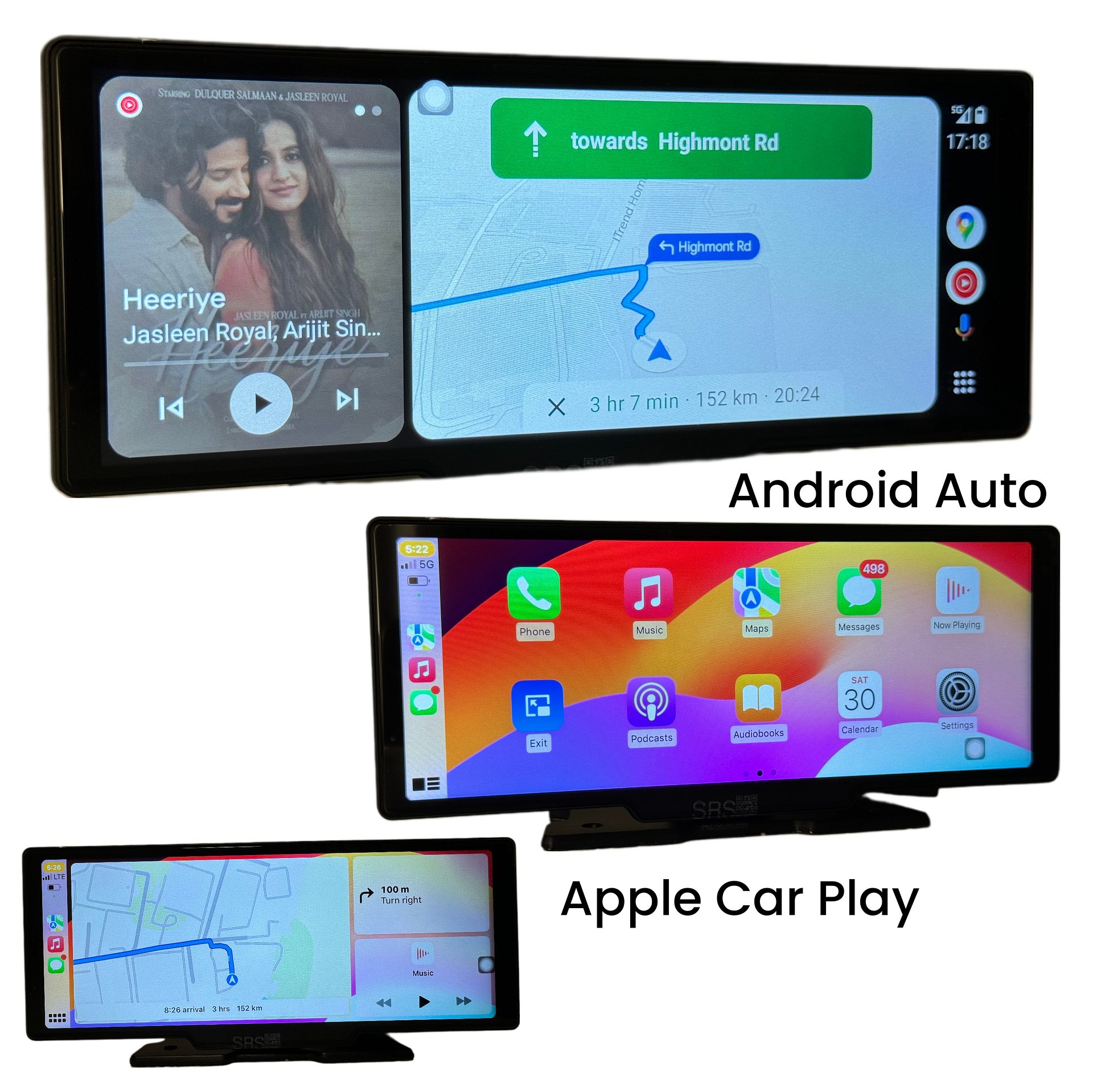 SRS ABSOLUTE dual 4G Dash Cam 8GB RAM Android14 ADAS Wireless CarPlay GPS+Live Video Bluetooth WIFI HotSpot 1TB MicroSD Supp Map-Apps-PlayStore-MultiTask Steering Control Split Screen-Gen4 product image (10)