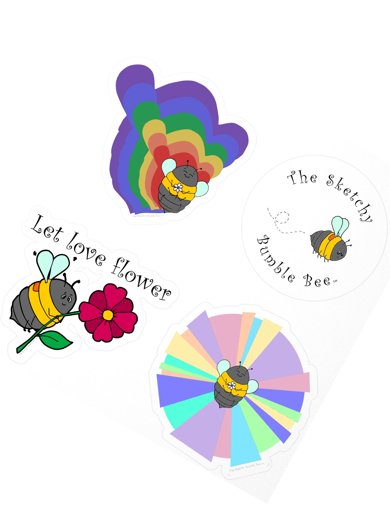 Rainbow Bumblebee Sticker Set product image (2)