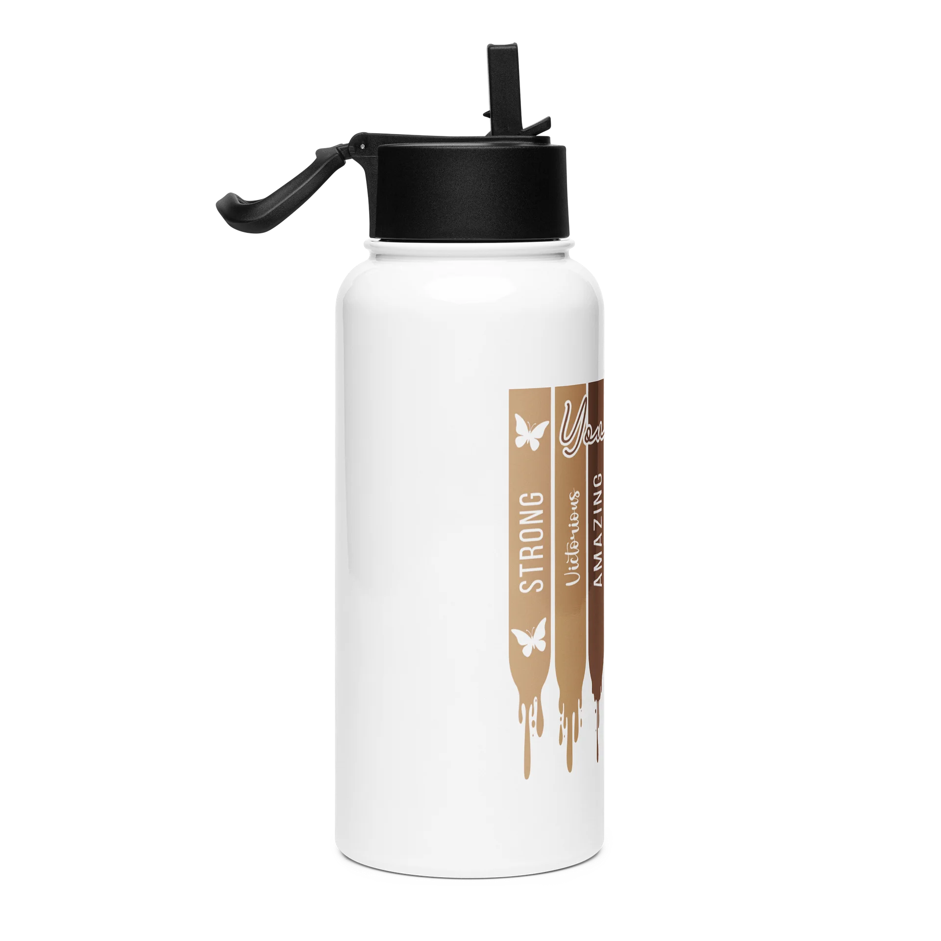 Melanin Stripes 32 oz Stainless Steel Water Bottle for Black Women product image (4)