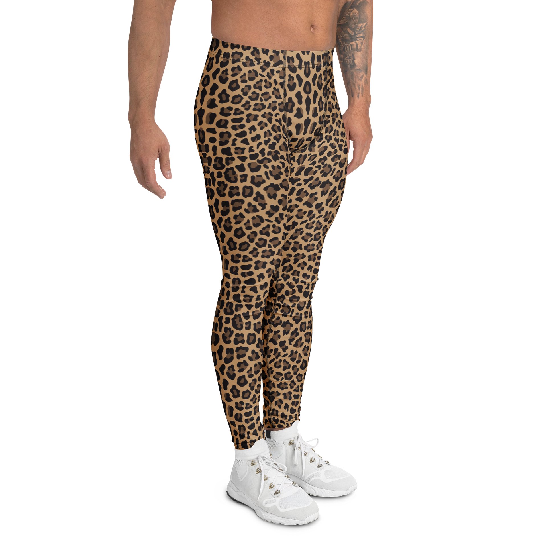 Comfortable Men's Leggings with Bold Brown Leopard Print product image (3)