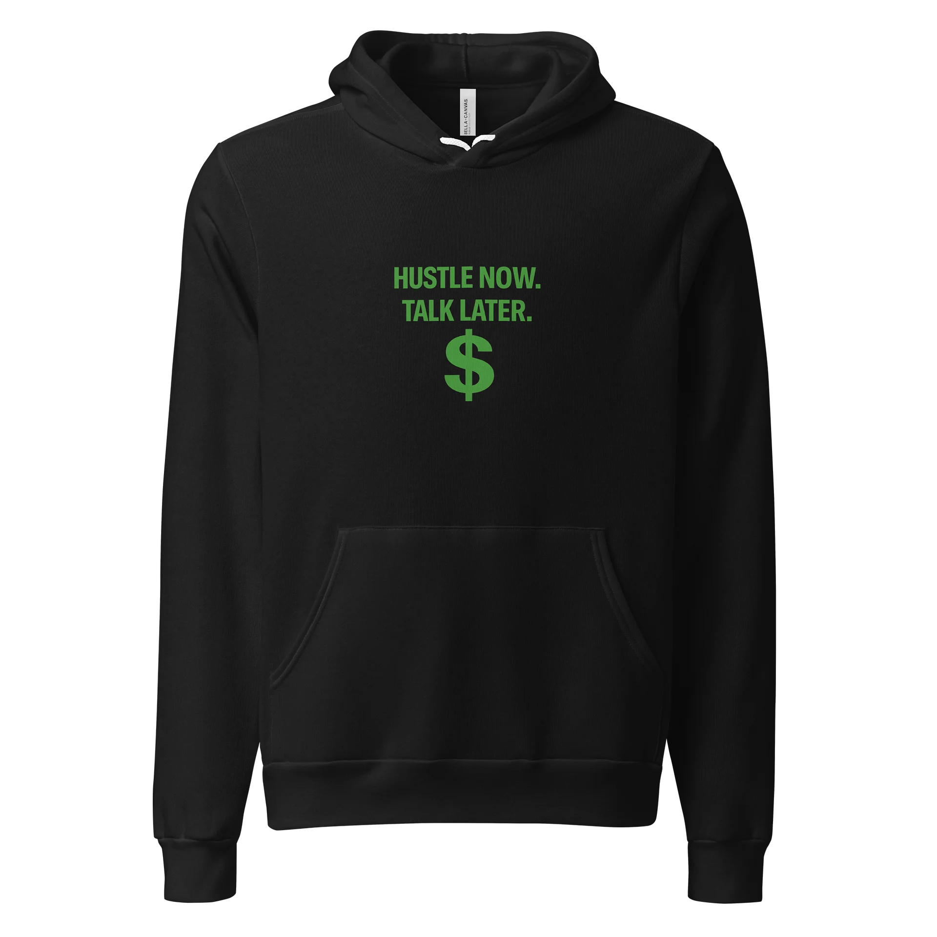 Hustle Now. Talk Later. Hoodie (White/Green Edition) product image (1)