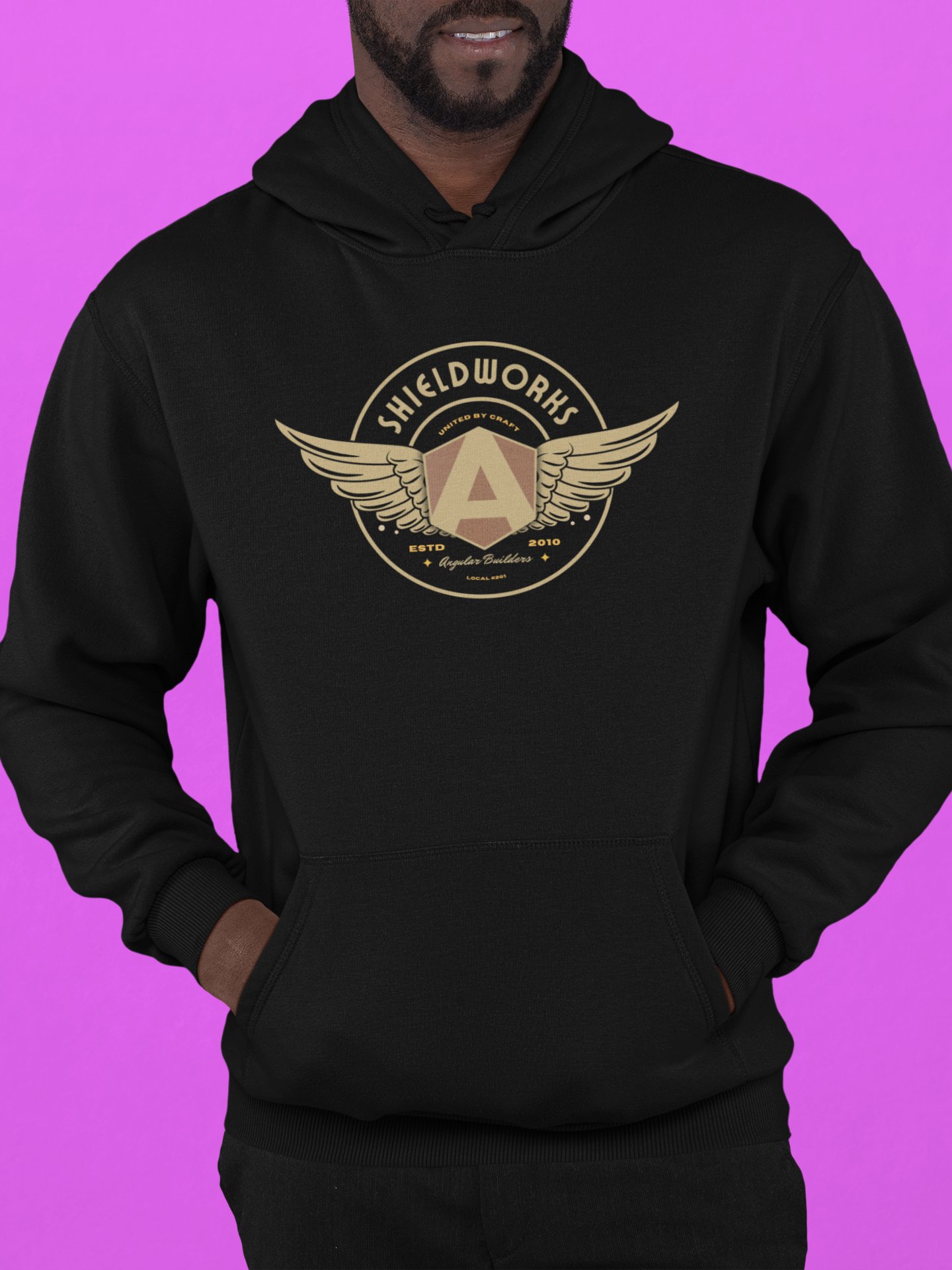 Shieldworks Angular Builders Local #201 “United by Craft” Classic Hoodie product image (3)