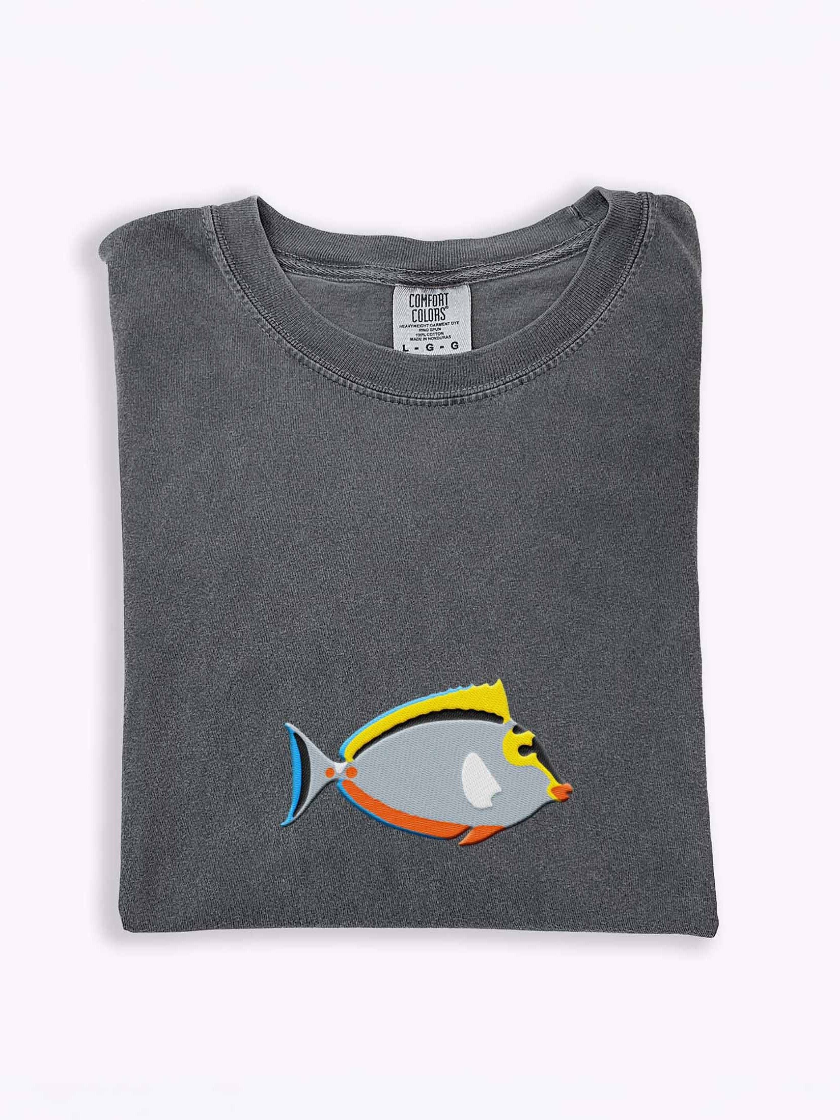 Blonde Lipstick Tang Embroidered Premium Shirt | Saltwater Reef Aquarium Fish & Marine Life Apparel product image (1)