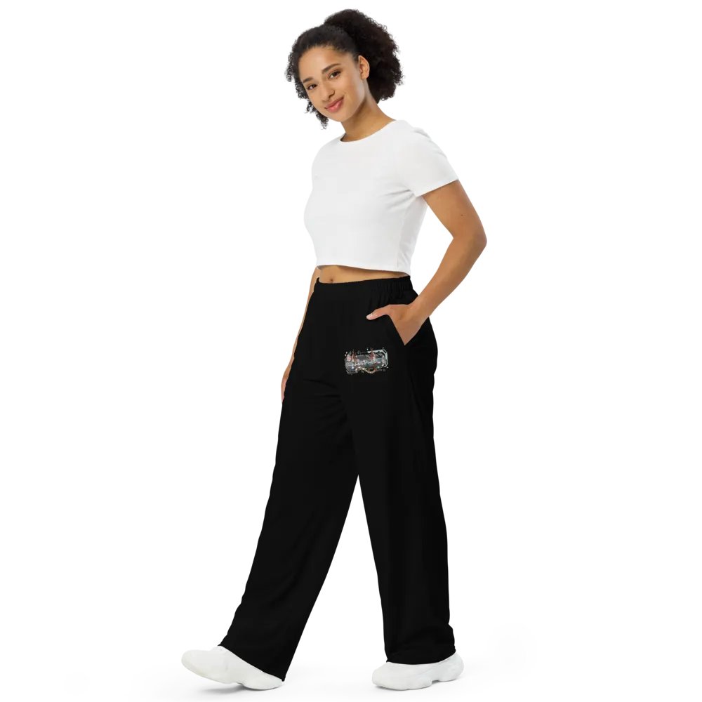 CurrentPulse "Logo" Wide Leg Joggers, Black product image (3)