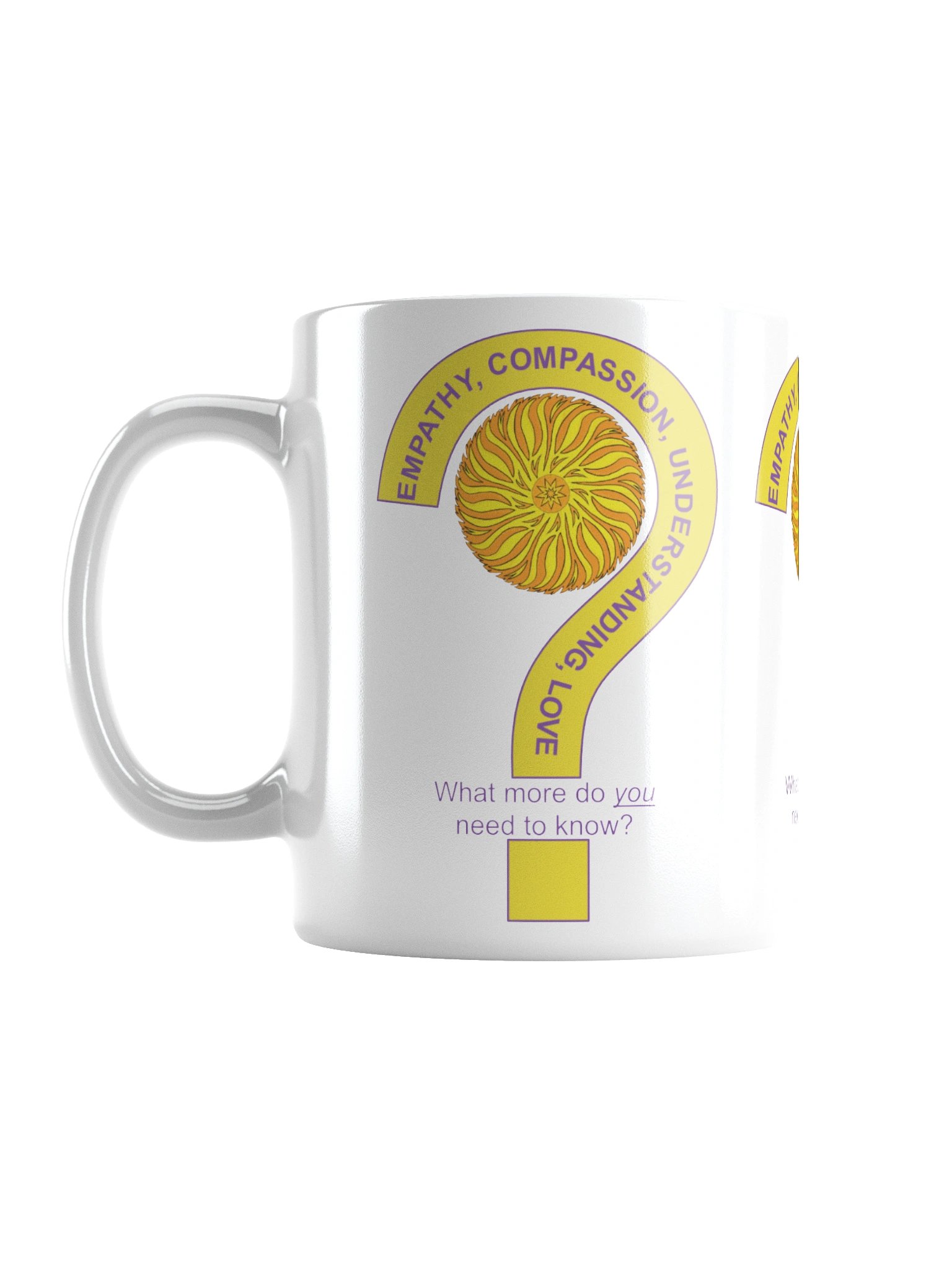 Inspirational mug: "Empathy, Compassion, Understanding, Love. What more do you need to know?" product image (3)