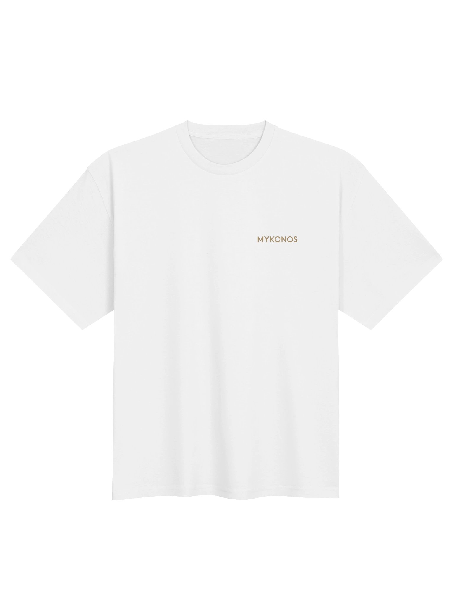 MYKONOS MADE ME DO IT | White & Gold Oversized T-Shirt product image (1)
