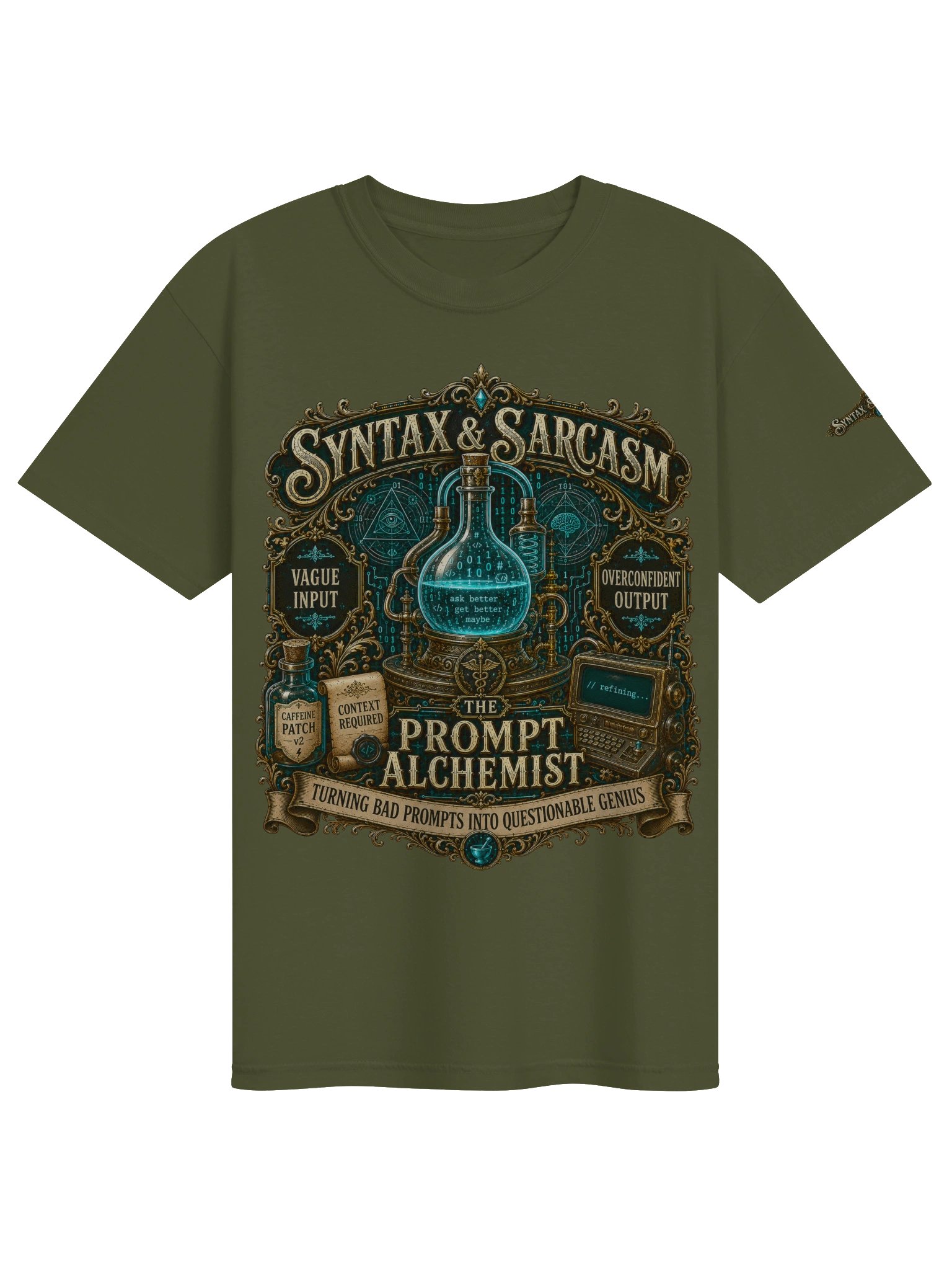 Syntax & Sarcasm Prompt Alchemist Heavyweight Coding T-Shirt product image (33)