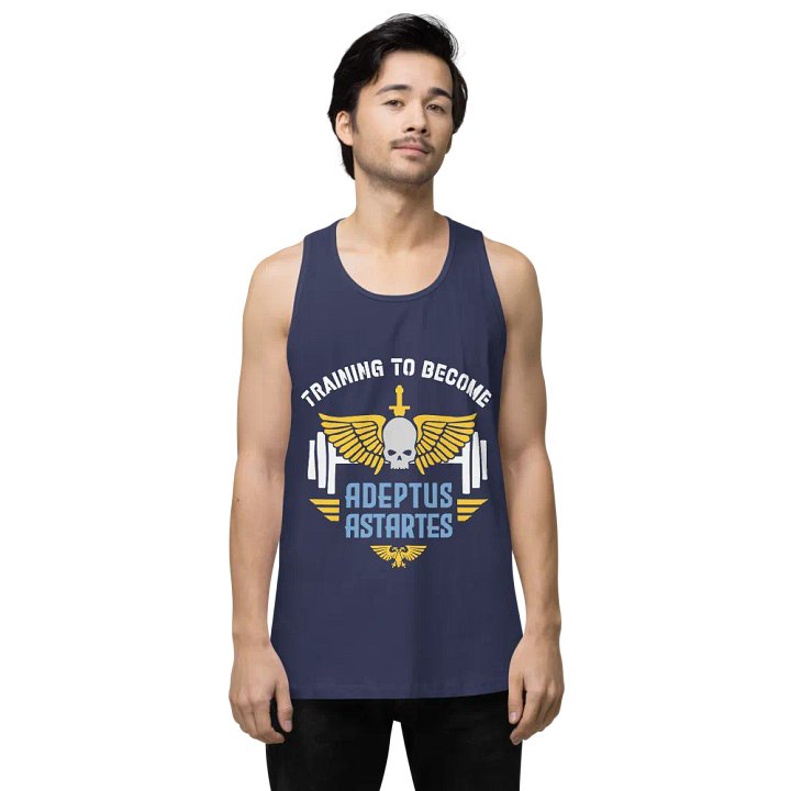 raining to Become Adeptus Astartes Men's Premium Gym Tank Top | Warhammer 40K Workout Style product image (15)