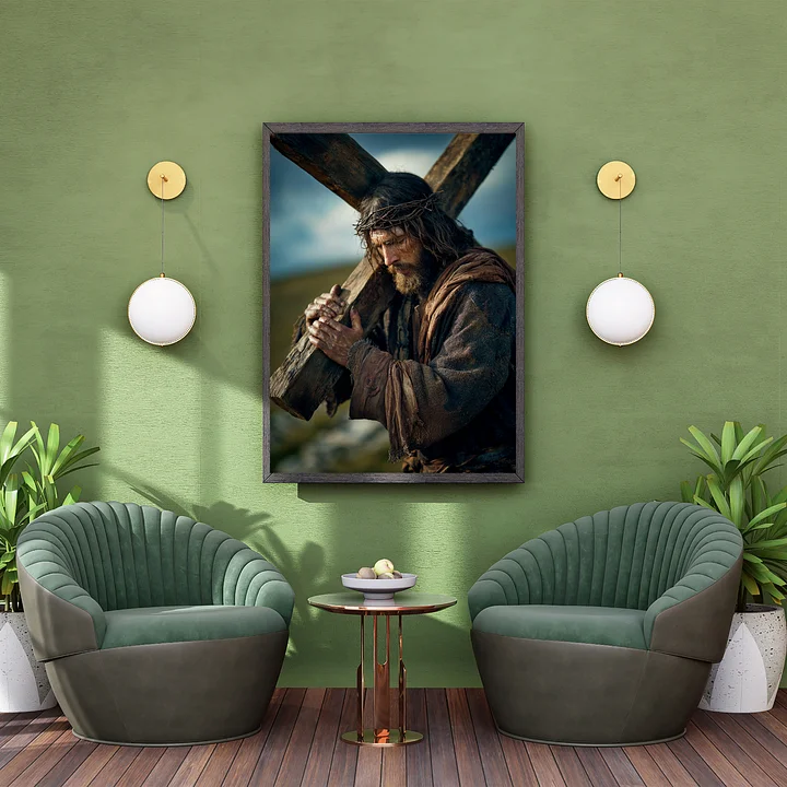 Jesus Carrying the Cross Wall Art | Christian Printable | Crucifixion Decor product image (2)