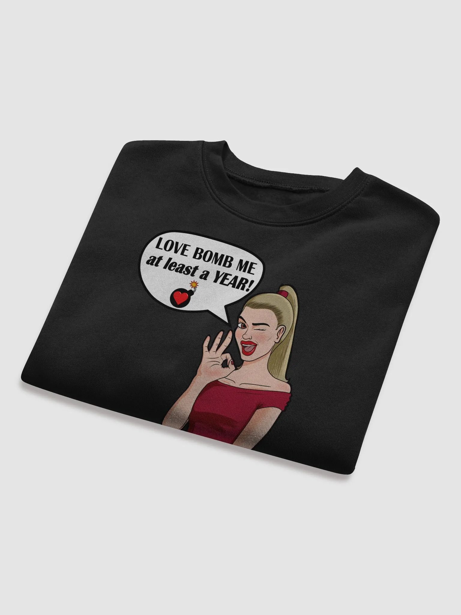 Love Bomb Me - CROP sweatshirt, raw hem product image (9)