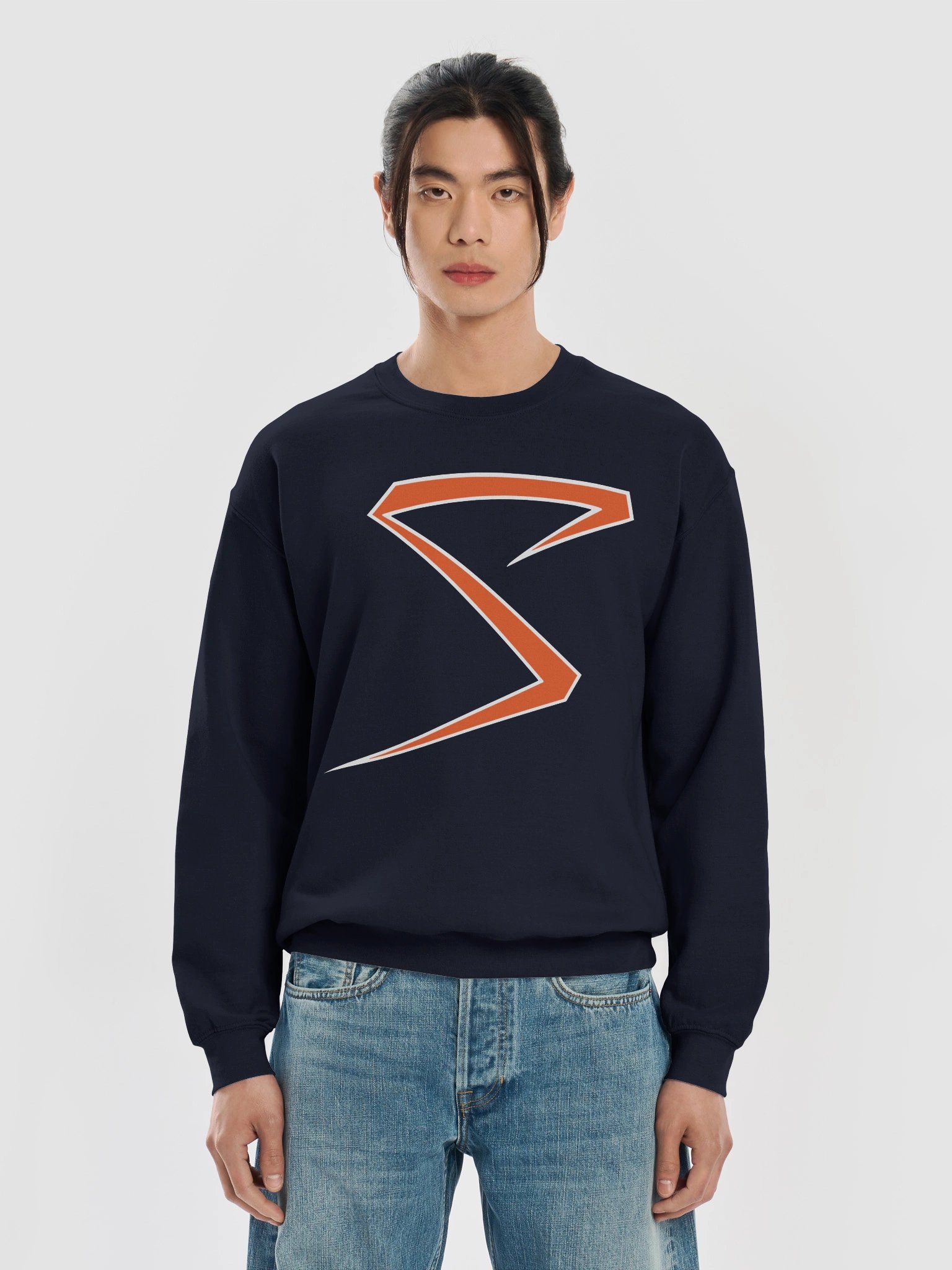 Midwest Sluggers S-Logo Navy Unisex Crewneck Sweatshirt product image (2)