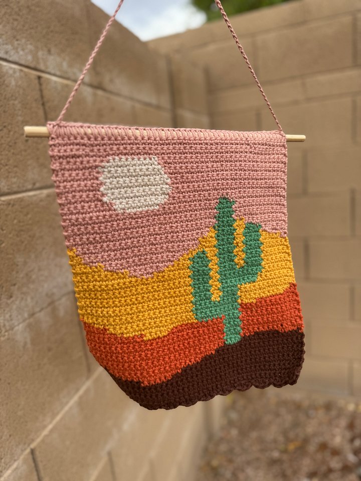 Desert Cactus Tapestry Wall Art Crochet Pattern product image (1)