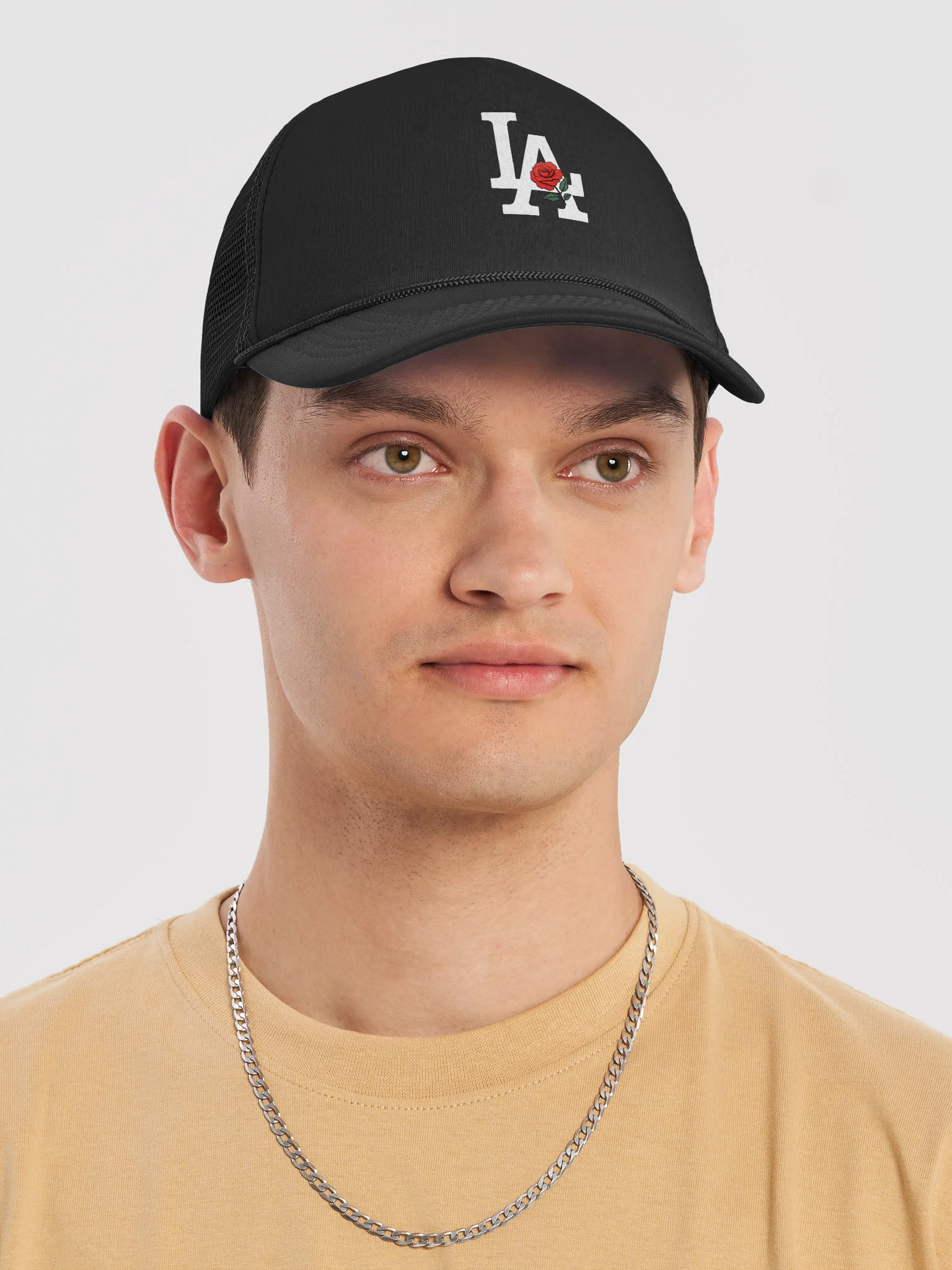 LA Red Rose Foam Trucker Hat product image (5)