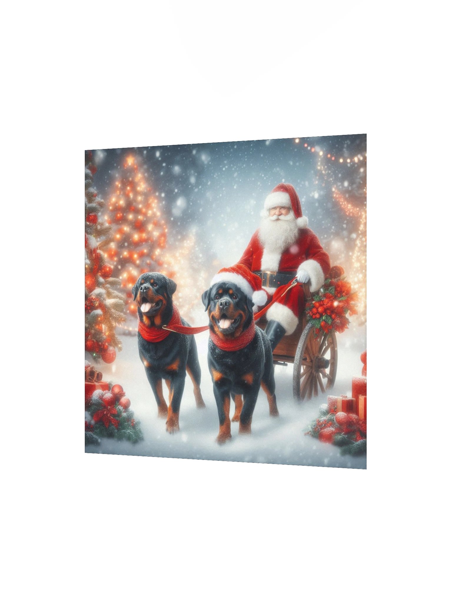Santa's Rottweiler Sleigh Poster product image (7)