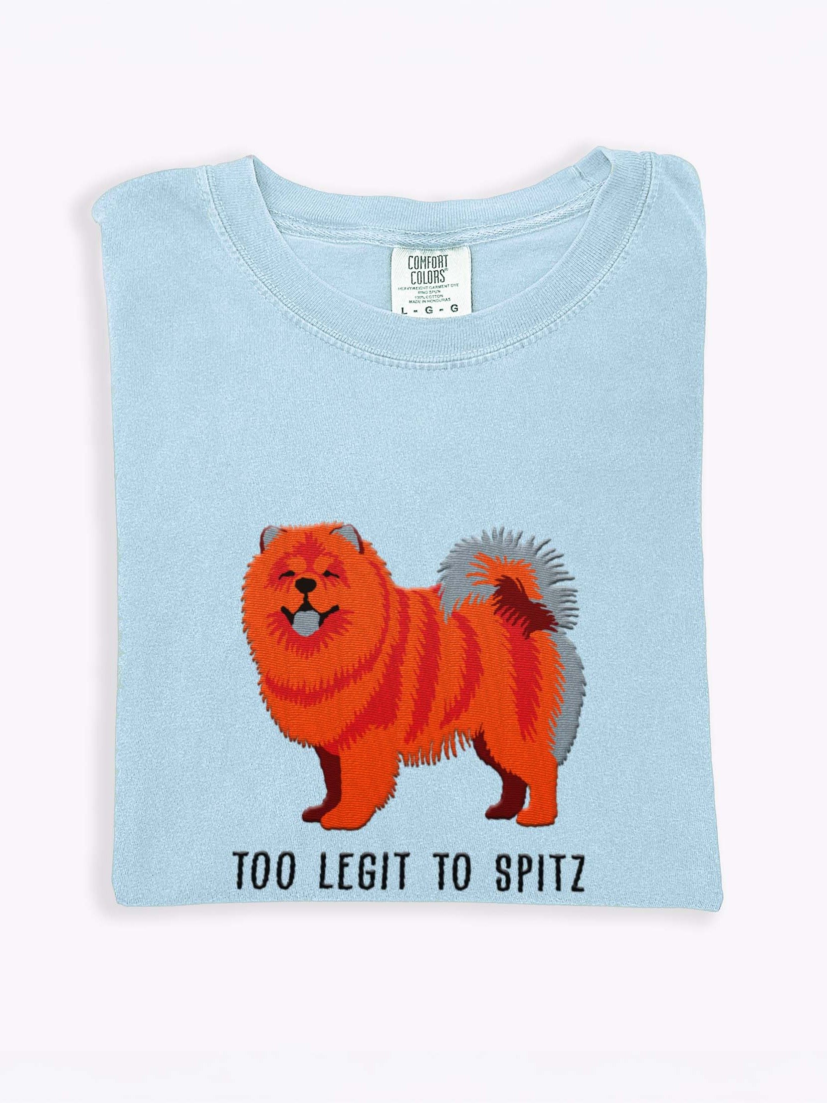Too Legit to Spitz T-Shirt(Embroidered) of a Chow Chow(Red) product image (1)