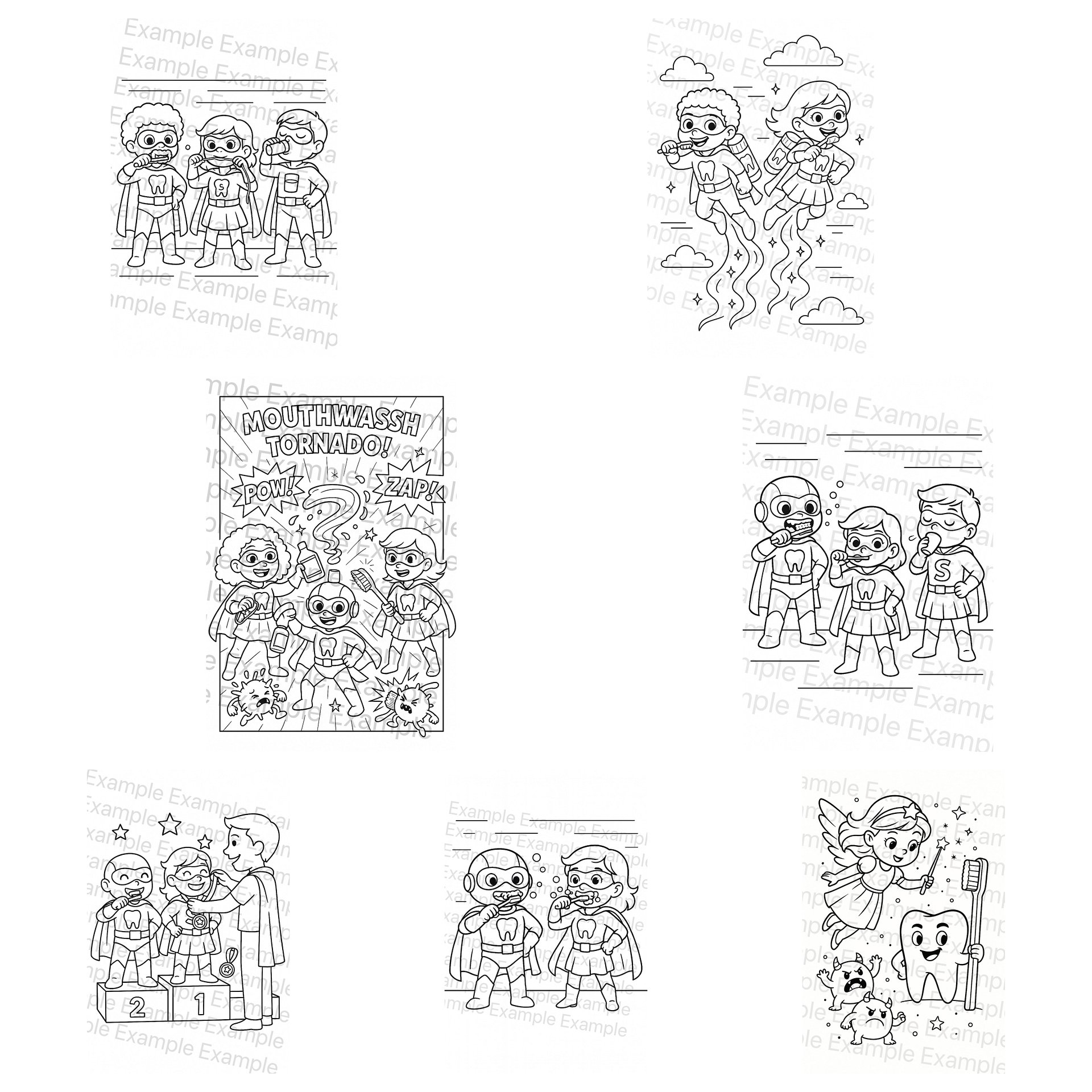 Super Brushing Heroes Coloring Pages product image (1)