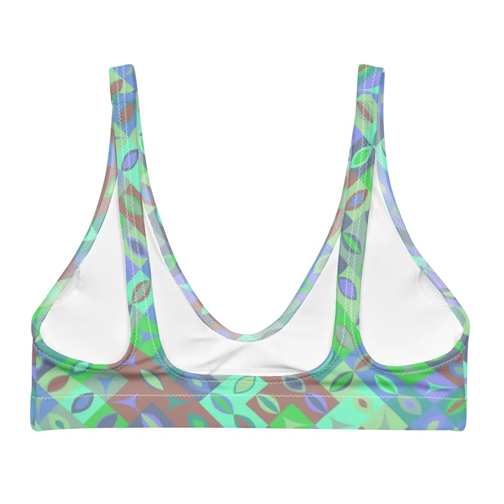 Colorful Vector Patterns Design Padded Bikini Top - v7 product image (1)