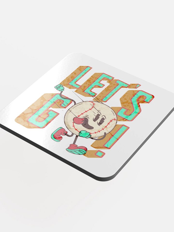 Lets Go Baseball Mascot Energetic Fun Coaster product image (1)