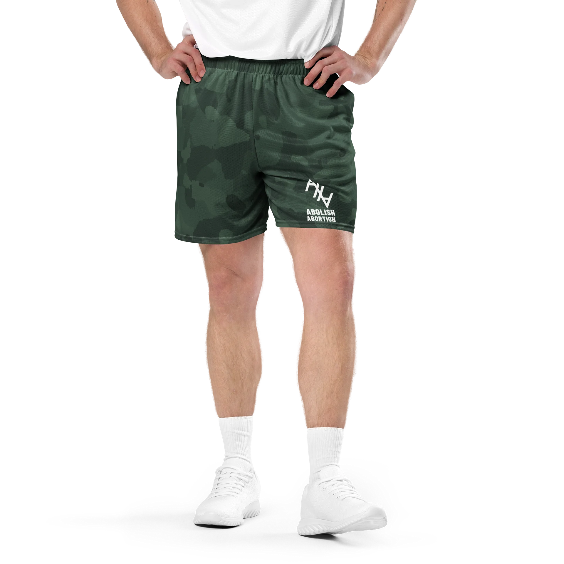 Abolish Abortion Running Shorts - Forest Camo product image (1)