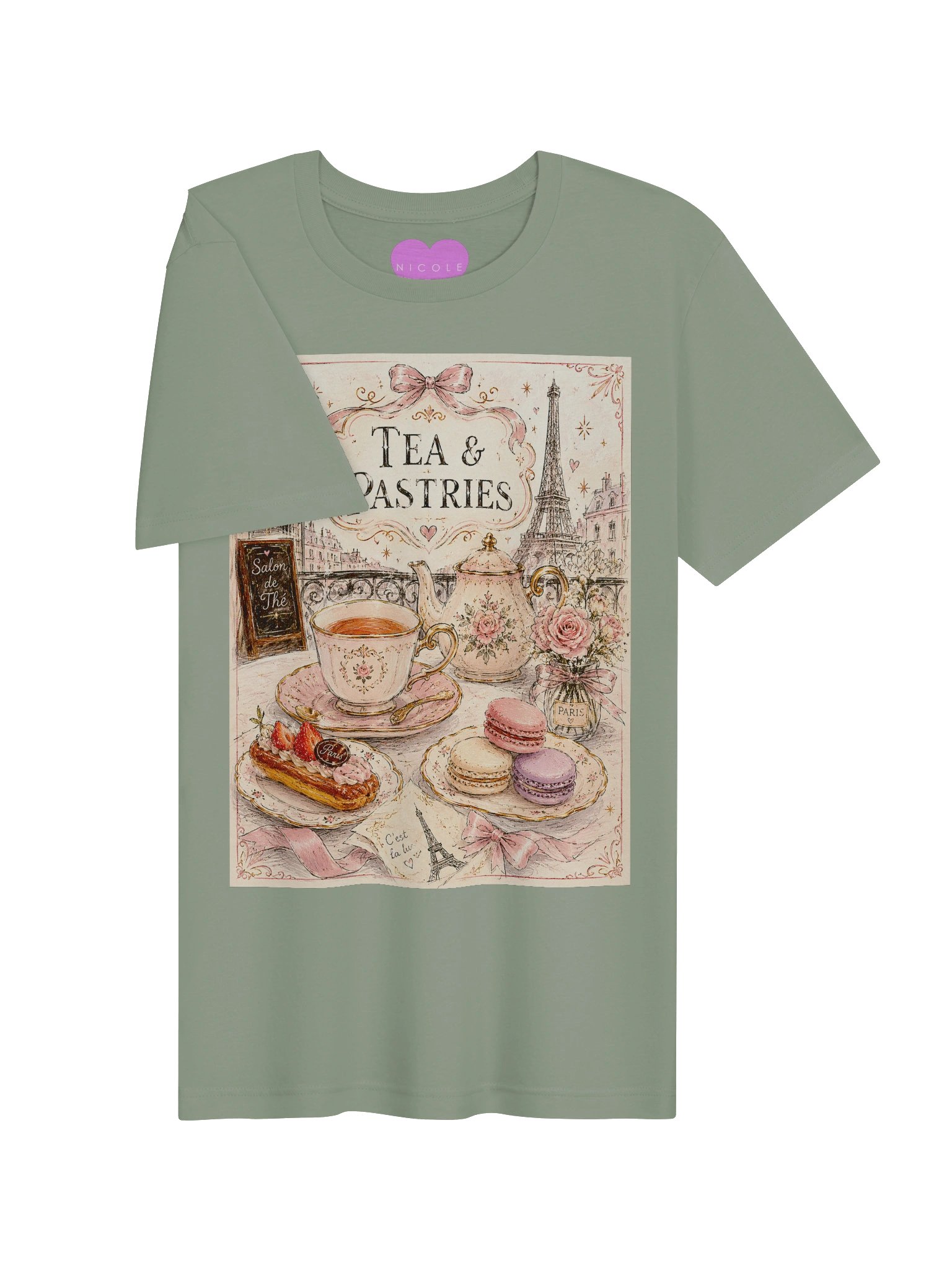 Parisian Tea and Pastries by the Eiffel Tower T-Shirt product image (33)