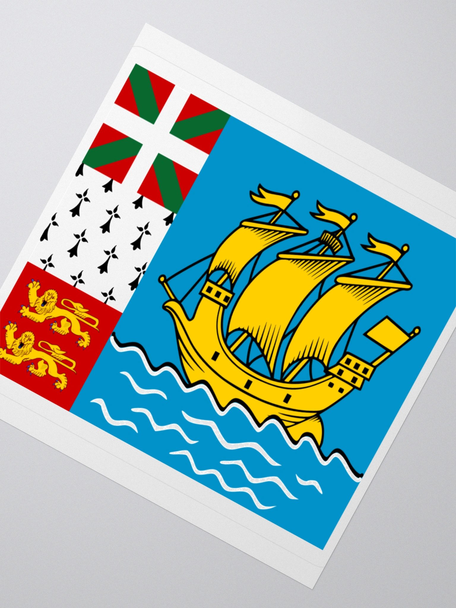 Saint Pierre and Miquelon Flag Sticker - Durable Vinyl for Indoor Use - Multiple Sizes Available product image (6)