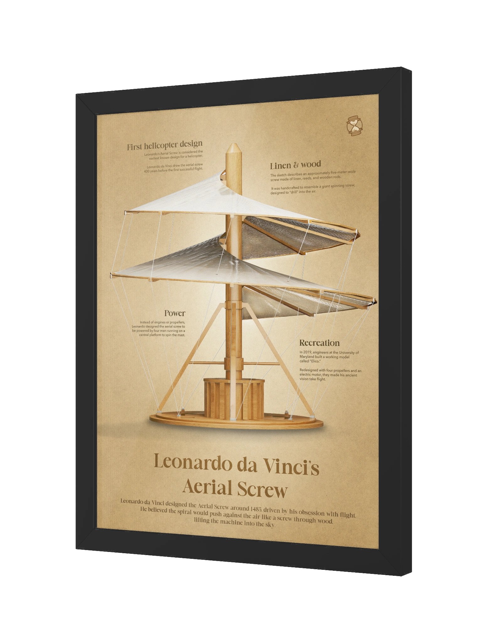 Leonardo da Vinci's Helicopter (Framed poster) product image (4)