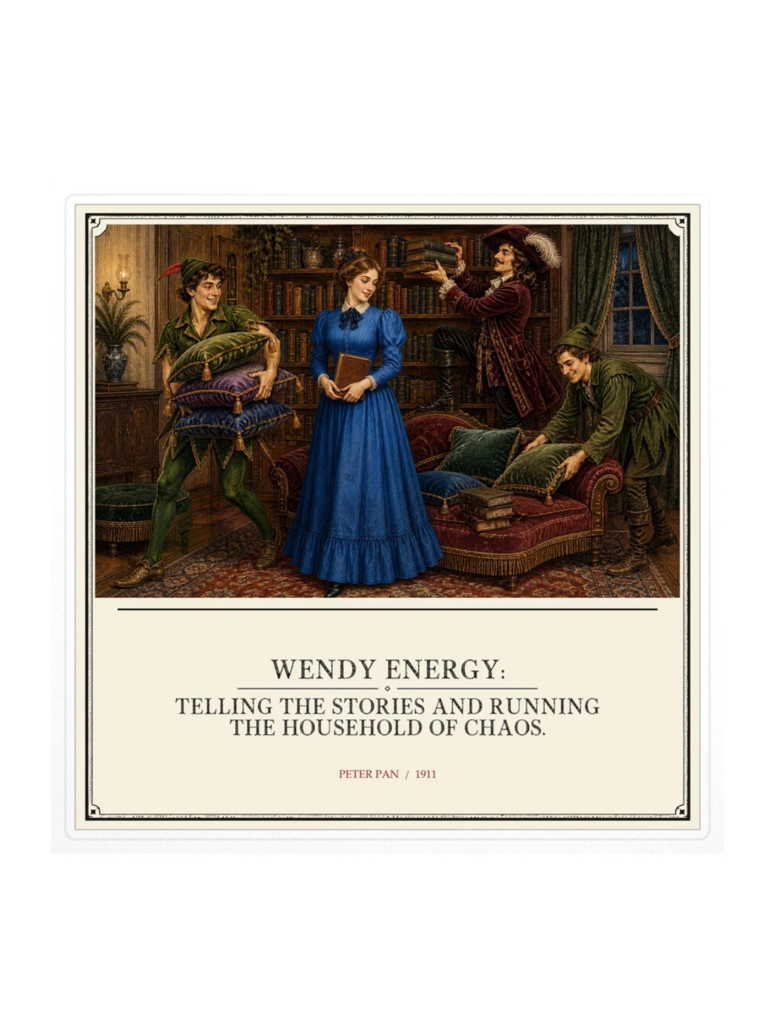 Wendy Energy Telling Stories Running Household Chaos -- Peter Pan Sticker product image (1)