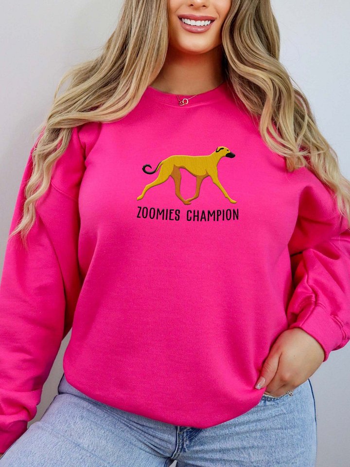Zoomies Champion Sweatshirt(Embroidered) of a Sloughi (Cream) product image (2)