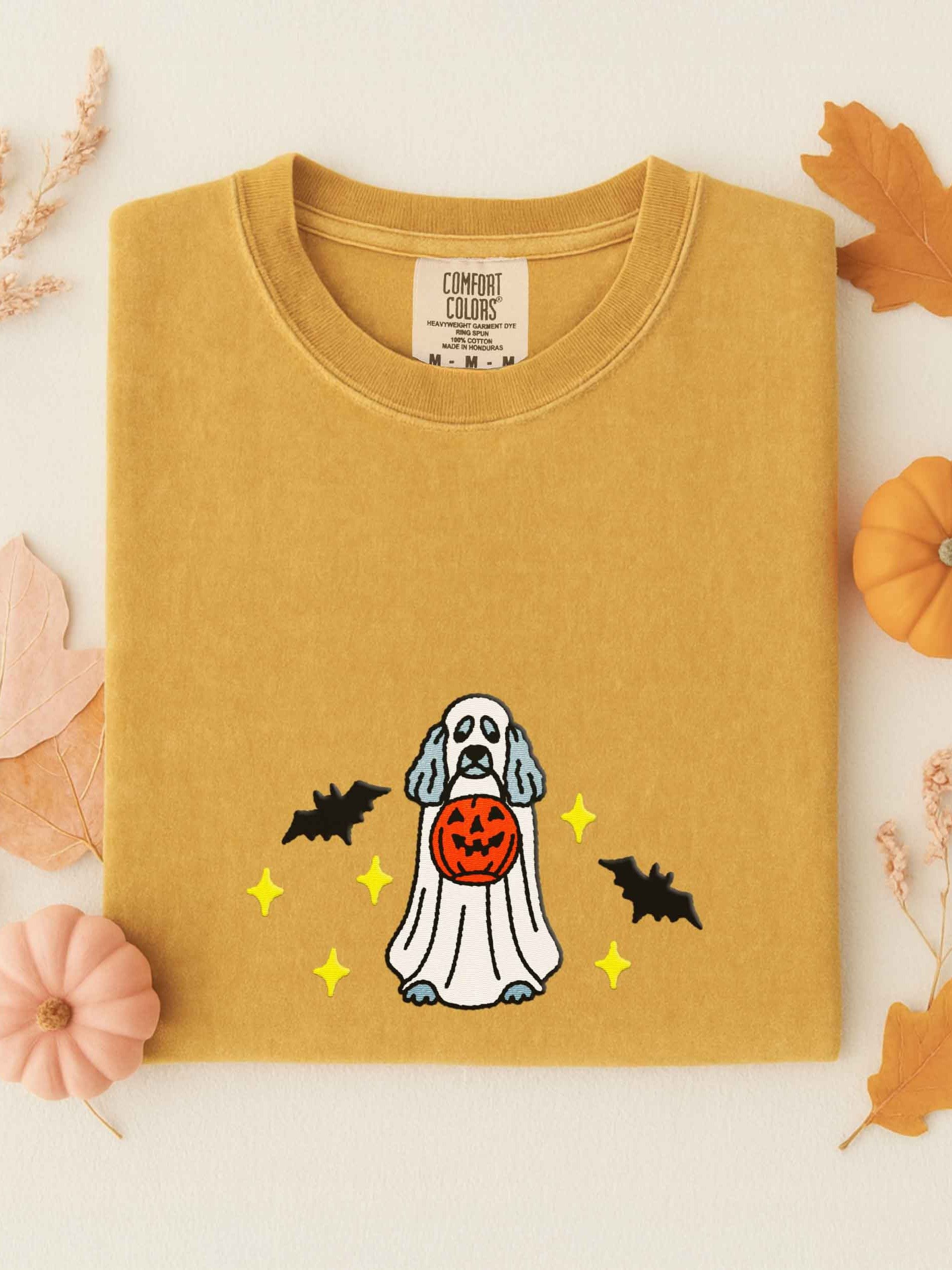 Halloween Standard Poodle(Grey) Embroidered T-Shirt product image (1)