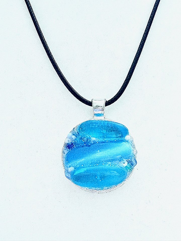 MFD-00210 | Coastal Calm Horizon Pendant Necklace | Handmade Glass Art Jewelry | Monique Faella Designs™ product image (2)