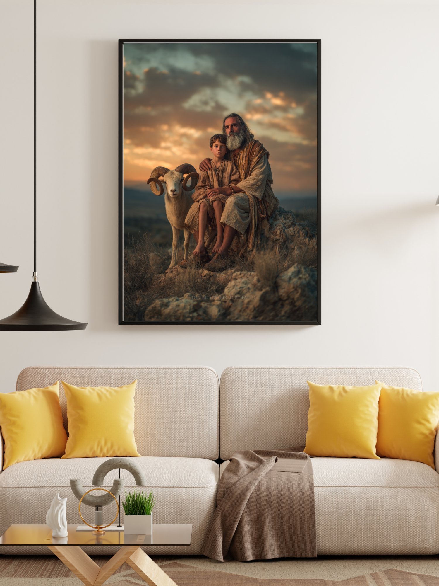 Abraham and Isaac Printable| Cinematic Bible Story Print | Christian Decor Digital Download product image (3)