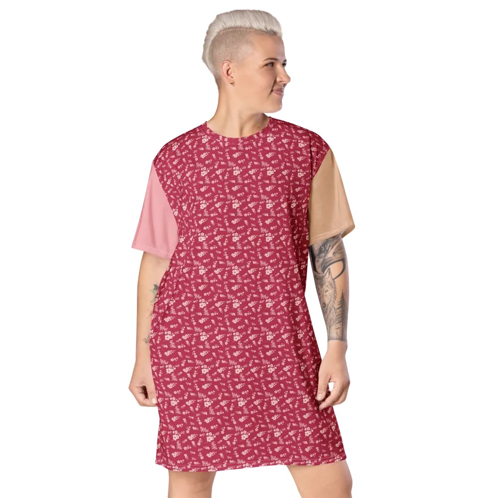 magenta t shirt dress Stars & Magenta T-Shirt Dress