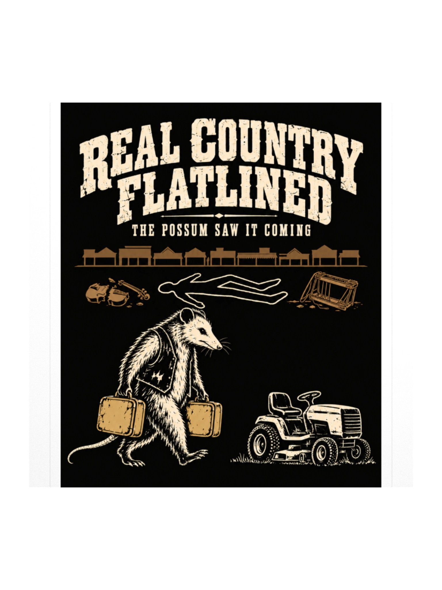 Real Country Flatlined Sticker — Drop 005 product image (1)