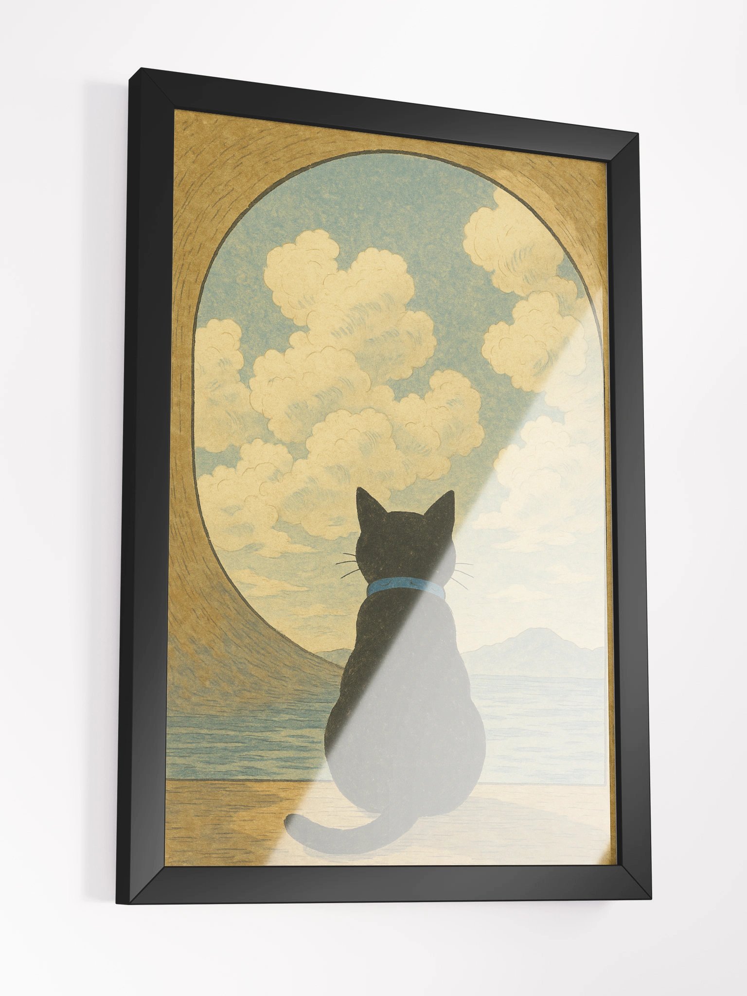 Framed Print - Cat Window Scene 'Yearning Gaze' product image (3)